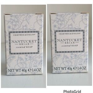 Crabtree & Evelyn Nantucket Briar Soap Set of 2 each 1.4 oz Travel Size new